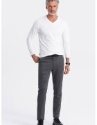 OMBRE Bluza din bumbac cu decolteu in V - Alb optic
