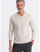 OMBRE Bluza din bumbac cu decolteu in V - Bej deschis