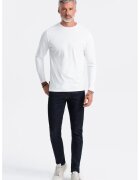 OMBRE Bluza din bumbac cu decolteu la baza gatului - Alb optic