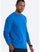 OMBRE Bluza din bumbac cu decolteu la baza gatului - Albastru deschis