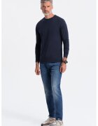 OMBRE Bluza din bumbac cu decolteu la baza gatului - Bleumarin