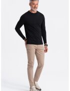 OMBRE Bluza din bumbac cu decolteu la baza gatului - Negru
