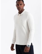 OMBRE Bluza polo cu fenta cu fermoar - Alb