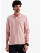 OMBRE Bluza polo cu fenta cu fermoar - Roz deschis