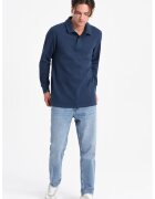 OMBRE Bluza polo din amestec de bumbac - Albastru inchis