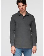 OMBRE Bluza polo din amestec de bumbac - Gri antracit
