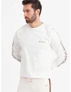 OMBRE Bluza regular fit cu imprimeu logo - Alb murdar