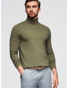 OMBRE Bluza slim fit cu guler inalt