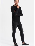 OMBRE Bluza texturata cu buzunar pe piept - Negru