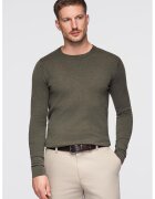 OMBRE Bluza uni cu decolteu la baza gatului - Kaki