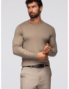 OMBRE Bluza uni cu decolteu la baza gatului - Maro taupe