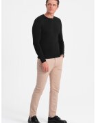OMBRE Bluza uni cu decolteu la baza gatului - Negru
