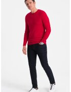 OMBRE Bluza uni cu decolteu la baza gatului - Rosu vermillion