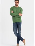 OMBRE Bluza uni cu decolteu la baza gatului - Verde fistic