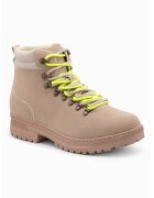 OMBRE Bocanci de piele ecologica - Maro nisip
