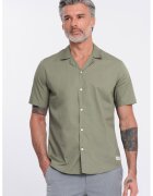 OMBRE Camasa de bumbac cu maneci scurte - Verde masliniu