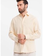 OMBRE Camasa din bumbac cu model uni - Portocaliu pal