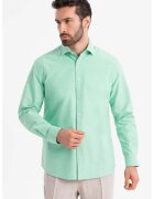 OMBRE Camasa din bumbac cu model uni - Verde menta