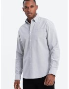 OMBRE Camasa regular fit cu buzunar pe piept - Gri deschis