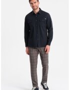 OMBRE Camasa regular fit cu buzunare pe piept - Albastru ultramarin