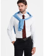 OMBRE Camasa regular fit cu model - Alb