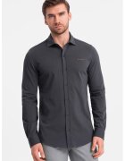 OMBRE Camasa regular fit de bumbac - Gri inchis
