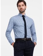 OMBRE Camasa sim fit cu imprimeu - Albastru pastel