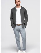 OMBRE Cardigan tricotat fin cu fermoar - Gri