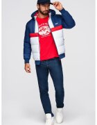 OMBRE Geaca cu gluga si model colorblock - Rosu/Alb/Albastru royal