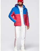 OMBRE Geaca cu gluga si model colorblock - Rosu/Albastru royal