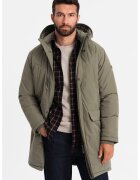 OMBRE Geaca parka OM-JALJ-0166 - Cu fermoar - Cu gluga - Barbati