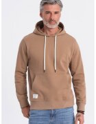 OMBRE Hanorac cu buzunar kangaroo - Maro camel