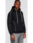 OMBRE Hanorac cu cusaturi contrastante si gluga OM-SSNZ-0244 - Negru