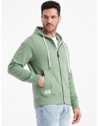 OMBRE Hanorac cu fermoar si buzunare laterale - Verde aquamarin