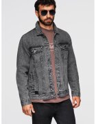 OMBRE Jacheta din denim cu buzunare frontale - Gri inchis