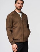 OMBRE Jacheta din imitatie de piele OM-JAFL-0232 - Maro