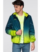 OMBRE Jacheta sport cu detalii reflectorizante si captuseala din fleece C641 - Albastru inchis