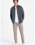 OMBRE Pantaloni cargo cu croiala dreapta - Maro taupe deschis