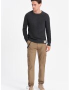 OMBRE Pantaloni cargo cu snururi de ajustare la terminatie - Bej