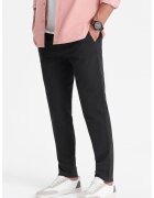 OMBRE Pantaloni chino cu aspect texturat - Gri antracit