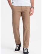 OMBRE Pantaloni chino cu buzunare laterale - Maro deschis