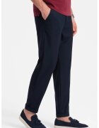 OMBRE Pantaloni chino cu buzunare oblice - Bleumarin