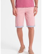 OMBRE Pantaloni chino scurti cu terminatie contrastanta - Roz pastel