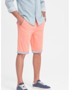 OMBRE Pantaloni chino scurti cu terminatie contrastanta - Roz somon