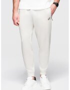 OMBRE Pantaloni de trening cu buzunare cu fermoar - Alb fildes