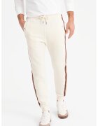 OMBRE Pantaloni de trening cu croiala conica si segmente laterale contrastante - Maro/Crem