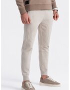 OMBRE Pantaloni de trening cu croiala conica si snur de ajustare - Grej
