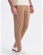 OMBRE Pantaloni de trening cu croiala conica si snur de ajustare - Maro nisip
