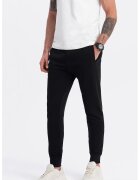 OMBRE Pantaloni de trening cu croiala conica si snur de ajustare - Negru