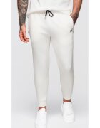 OMBRE Pantaloni de trening cu picioare elastice OM-PASK-0223 - Alb